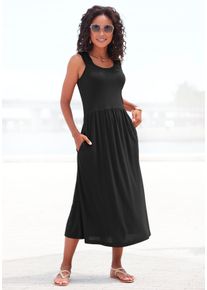 Beach Time Beachtime Jerseykleid, mit Taschen, knielanges Sommerkleid, Strandkleid, Basic