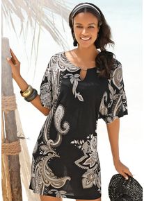 Lascana Jerseykleid, mit Zierdetail am Ausschnitt, sommerliches Tunikakleid, Strandkleid