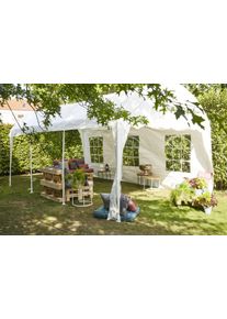 siena GARDEN Partyzelt »Event«, 400X1000 Cm weiß, Größe B/T: 1000 cm x 400 cm - B/T: 1000 cm x 400 cm, Seitenteile mit Sichtfenstern gearbeitet