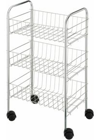 Wenko Rollwagen »Florenz« in silberfarben, Größe B/H/T: 38 cm x 63 cm x 25 cm