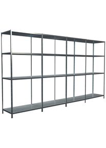 SCHULTE REGALWELT Steckregal »Stecksystem Grund- und 3x Anbauregale«, Metall verzinkt, 1800x3800x350 mm, 16 Böden