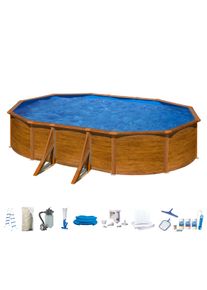 my POOL BWT Ovalpool, (Komplett-Set, 10 tlg.), in moderner Holzoptik, Höhe 120 cm, verschiedene Größen