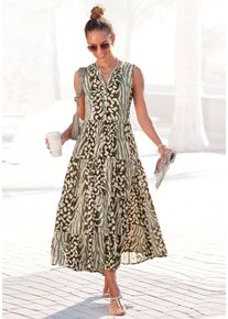 Lascana Maxikleid, mit Animalprint und Knopfleiste, Sommerkleid, Strandkleid