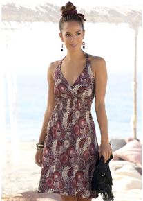 Lascana Neckholderkleid, mit Alloverprint und V-Ausschnitt, Sommerkleid, Strandkleid