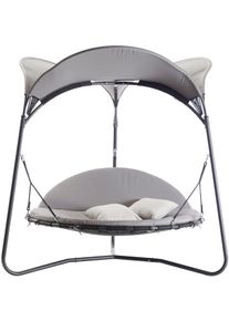 Leco Gartenliege »Luxusschaukelbett Mareike« mit Polsterauflage und Kissen in grau