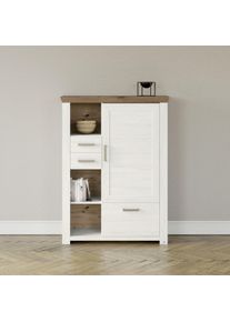 set one by Musterring Highboard »York«, Typ 25 und 26, in 3 Farbvarianten, Beleuchtung optional, Breite 105 cm