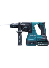 Makita Kombihammer »DHR243RTJ«, (Set), für SDS-PLUS 18 V, 5,0 Ah, inkl. Akku, Ladegerät und Koffer