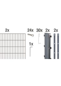 Alberts Gabionenzaun »Gabionen-Grundset Step²«, anthrazit, Höhe: 100 und 180cm, Breite: 2m, zum Aufschrauben