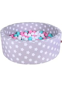 KNORRTOYS® Bällebad »Soft, Grey White Stars«, mit 300 Bällen rose/creme/lightBlue; Made in Germany