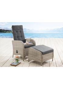 Destiny Sessel »PALMA CASA«, (Set), Aluminium, Polyrattan, inkl. Fußhocker und Auflagen