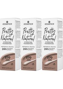 Essence Foundation »Pretty Natural Hydrating«, (Set, 3 Tlg.) braun - 90 ml, Natürliche Deckkraft, Gefühl und Finish