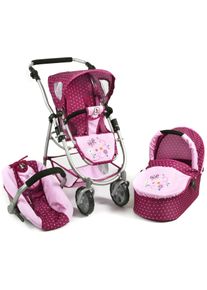 Bayer Chic 2000 CHIC2000 Kombi-Puppenwagen »Emotion All In 3in1, Brombeere«, inkl. Babywanne, Babyschale und Sportwagenaufsatz