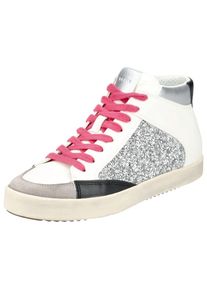 Geox Dames Sneakers hoog zwart / zilver / wit 36