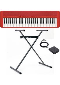 Casio Home-Keyboard Piano-Keyboard-Set CT-S1RDSET (Set, inkl. Keyboardständer, Sustainpedal und Netzteil), ideal für Piano-Einsteiger und Klanggourmets;