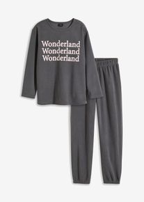 Fleece huispak (2-dlg. set) - grijs - maat 40/42 (M) - fleece - bonprix