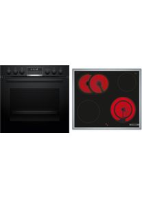 Bosch HND671LS62 EEK: A+ Einbau-Herd-Set mit Elektro-Kochfeld (HEG578BB3 + NKN645GA2E), 60 cm breit, 71 L, 3D-Heißluft, Air Fry, Pyrolytisch+Hydrolyti
