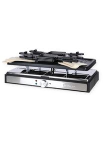 Clatronic RG 3757 Raclette-Grill, 1200-1400 W, 8 Pfännchen, schwarz (263946)