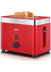 Graef TO 63 Toaster, 888 Watt, Bräunungsgradregler mit sechs Stufen, rot