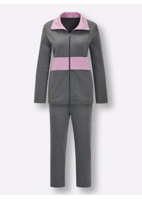 feel good Dames Huispak in antraciet gemêleerd/orchidee ,maat 24/25, Witt, 52% Katoen, 48% Polyester. Effen: 60% Katoen, 40% Polyester