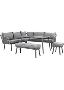 Ambia Garden Dining-Loungeset , Grau , Textil , 5-teilig , Füllung: Schaumstoff, Polyester , 224x220 cm , Gartenmöbel, Gartengarnituren, Gartenmöbel-sets