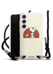 DeinDesign Galaxy A55 5G coque collier tissu noir/argent Kindheit Snoopy Official Licensed Product Coque collier