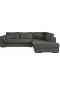 Loungitude - Canapé d'angle xxl belami en tissu - Gris foncé, Angle Droit