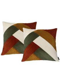 Coussins Bobochic Lot de 2 coussins patchwork réversibles lara 45x45 Terracotta