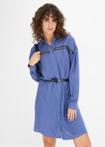 Blusenkleid aus fließender Viskose, blau, Größe 46, bonprix