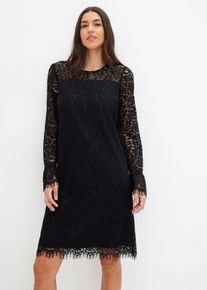 Spitzenkleid, schwarz, Größe 38, mit Baumwolle, bonprix
