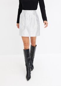 Rock ausgestellt aus Jacquard - silber - Größe 38 - bonprix