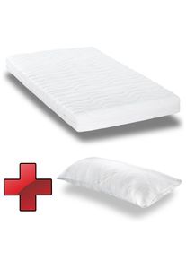 Матрац з холодної піни CloudComfort Premium 140 x 200 см, висота 15 см, рівень жорсткості H2/H3 + в'язко-еластична комфортна подушка CloudComfort 4...