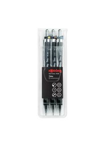 Rotring Rotring Tikky Druckbleistift Set | 0,35mm, 0.5mm und 0,7mm | Schwarz | 3-teiliges Set