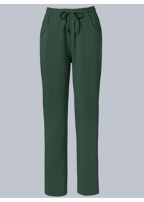 Dames Jerseybroek met tunnelkoord en bindceintuur in mos ,maat 38, WITT, 100% Katoen