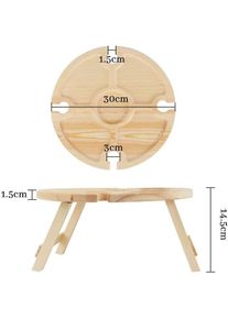 Folding Picnic Table Wine Glass Holder, Table Vin Pique Nique, Table à Vin Pliante, Table à Vin D'extérieur en Bois, Table de Pique-Nique en Bois