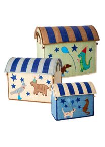 Rice - Large Set of 3 Toy Baskets - Blue Party