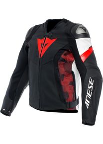 Dainese Avro 5, leren jas , kleur: Zwart/Rood/Wit , maat: 46