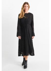 C&Amp;A Vestito di chiffon-a fiori, Nero, Taille: 38