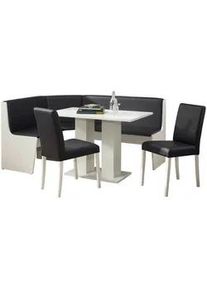 Boxxx Eckbankgruppe , Schwarz, Weiß , Textil, Holzwerkstoff , eckig , 169x130 cm , Typenauswahl , Esszimmer, Bänke, Eckbankgruppen