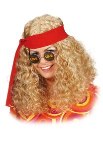 Orlob Perruque hippie blonde avec ruban pour femme