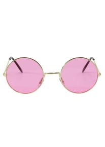 Folat Retro hippie glas&ouml;gon rosa