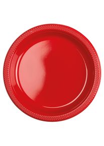 Amscan 10 assiettes en plastique Partytime rouge 23cm