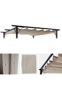 Ersatzbezug 370x300cm für Dach Pergola Pavillon HWC-C42 3,5x3,5m ~ creme