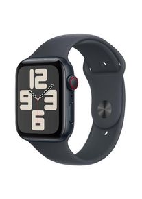 Smartwatch Apple Watch SE (2024), GPS, Cellular, Carcasa Midnight Aluminium 44mm, ecran LTPO OLED, 32GB, curea silicon Midnight Sport Band M/L (Negru/Albastru)