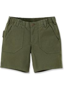 Carhartt Rugged Flex Canvas Work, shorts women , color: Dark Green , size: W12
