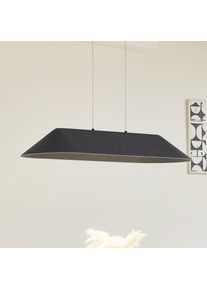 LUCANDE LED-Pendelleuchte Naelle, schwarz/grau, Filz, 109cm