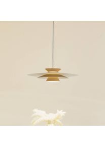 LUCANDE LED-Pendelleuchte Livie, khaki, Aluminium, Ø 50 cm