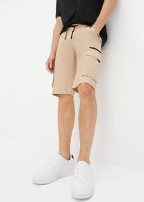 Dra på-bermudas med cargofickor Regular Fit - beige - storlek 48 - bonprix