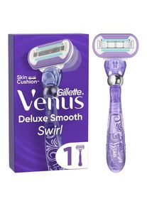 Gillette Deluxe Smooth Swirl Razor handle + 1 blade