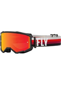 Fly Racing Zone Stripes, bril gespiegeld , kleur: Zwart/Rood Rood-Gespiegeld