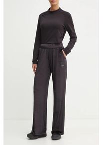 EA7 Emporio Armani pantaloni de trening din velur culoarea negru, uni, TJZDZ.6DTP76